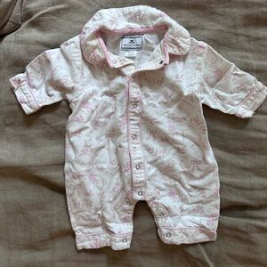 Petite Plume Pink Bow Button Up One Piece